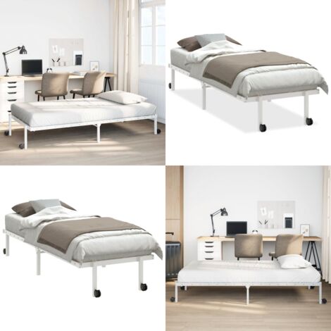 Estructura de cama sin colchón plegable blanco acero 80x200 cm - Marco de cama - Estructura de cama