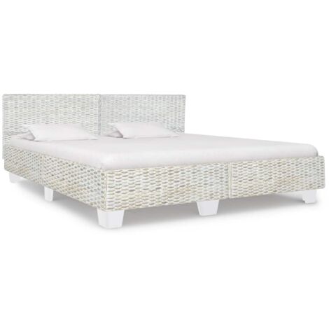 Estructura de cama sin colchón ratán natural gris 180x200 cm vidaXL
