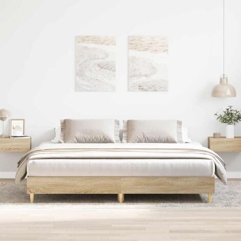 Estructura de cama sin colchón roble  180x200 cm