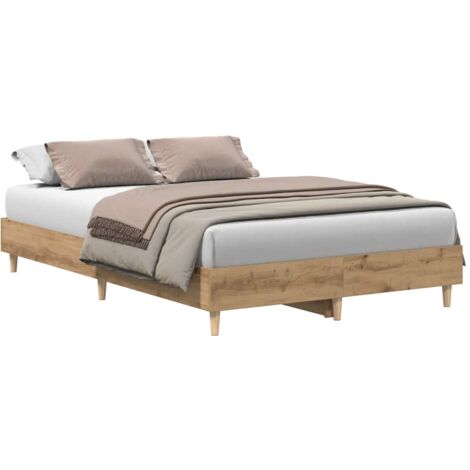 Estructura de cama sin colchón roble artesanal 120x190cm madera vidaXL