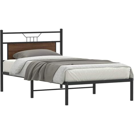 Estructura de cama sin colchón roble marrón 107x203 cm