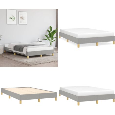 Estructura de cama sin colchón tela gris claro 120x190 cm - Estructura de cama - Cama de tela