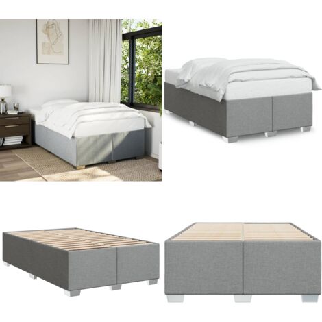 Estructura de cama sin colchón tela gris claro 120x190 cm - Estructura de cama - Soporte para colchón