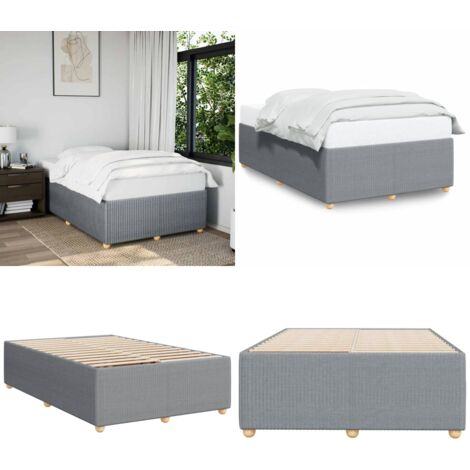 Estructura de cama sin colchón tela gris claro 120x190 cm - Estructura de cama - Soporte para colchón