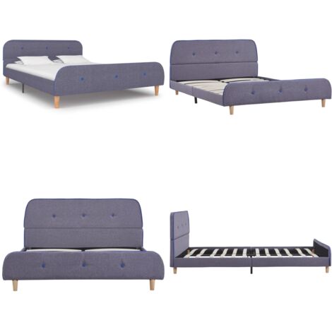 Estructura de cama sin colchón tela gris claro 140x200 cm - Estructura de cama - Cama de madera