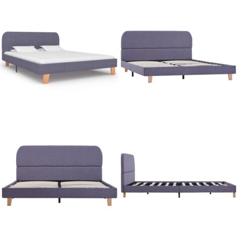 Estructura de cama sin colchón tela gris claro 140x200 cm - Estructura de cama - Cama de madera