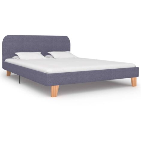 Estructura de cama sin colchón tela gris claro 140x200 cm vidaXL