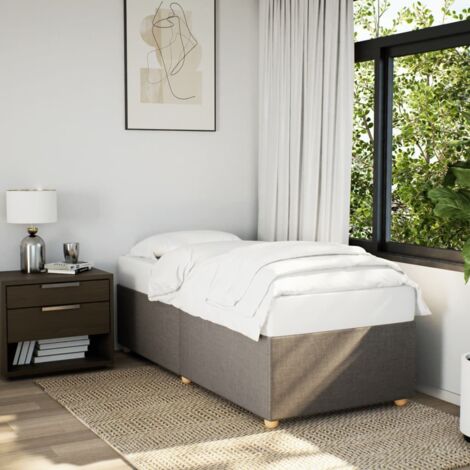 Estructura de cama sin colchón tela gris taupe 80x200 cm vidaXL