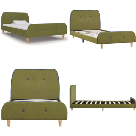 Estructura de cama sin colchón tela verde 90x200 cm - Cama sin colchón - Cama verde