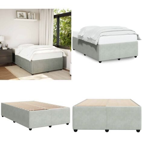 Estructura de cama sin colchón terciopelo gris claro 120x200 cm - Estructura de cama - Colchón