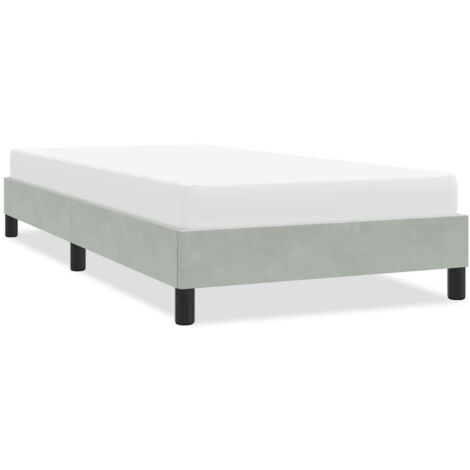 Estructura de cama sin colchón terciopelo gris claro 80x220 cm