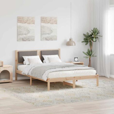 Estructura de cama Taupé 135 x 190 cm Madera de pino macizo