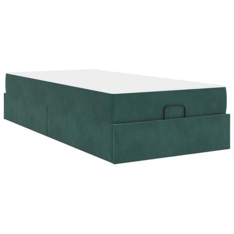 Estructura de cama Verde oscuro 100 x 200 cm Terciopelo vidaXL