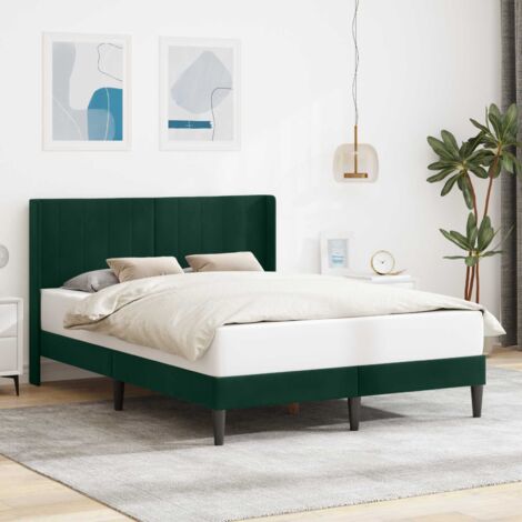 Estructura de cama Verde oscuro 140 x 190 cm Terciopelo