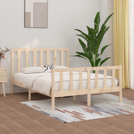 Estructura de cama Marco de Cama Somier de Cama madera contrachapada blanca  150x200 cm SDV121907 MaisonChic