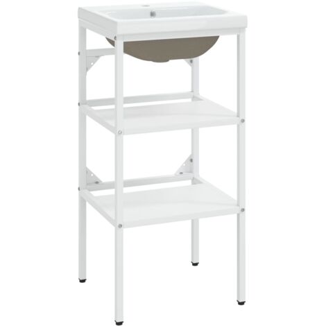 Estructura de lavabo de baño empotrado de hierro blanco