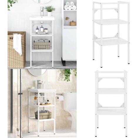 Estructura de lavabo de hierro blanco 40x38x31 cm - Muebles de baño - Almacenamiento de baño