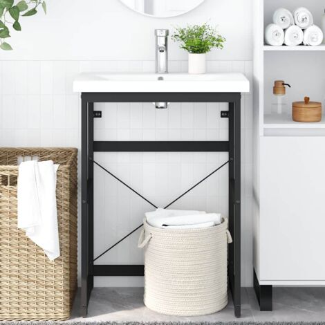 Estructura de lavabo de hierro negro 59x38x83 cm
