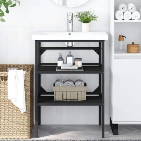 Estructura de lavabo de hierro negro 59x38x83 cm