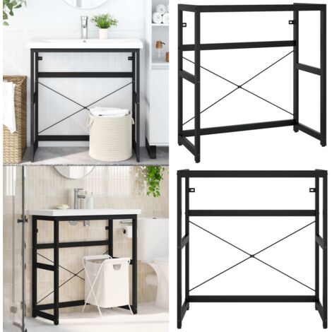 Estructura de lavabo de hierro negro 79x38x83 cm - Lavabo de hierro - Soporte de baño