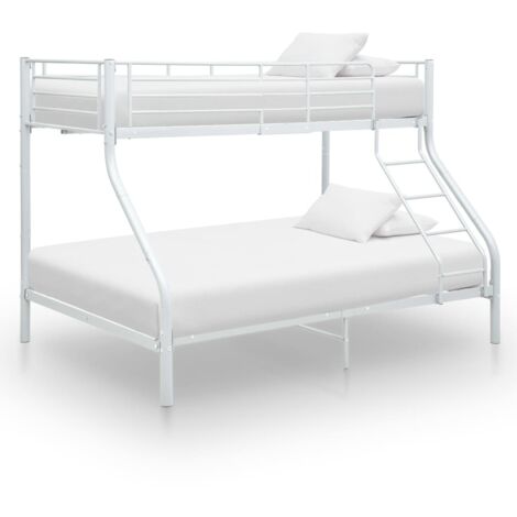 Estructura de litera de metal blanco 140x200 cm/90x200 cm