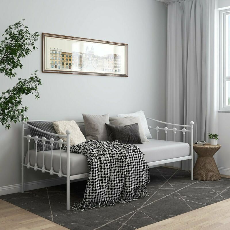 

Estructura de sofa cama de metal blanco 90x200 cm