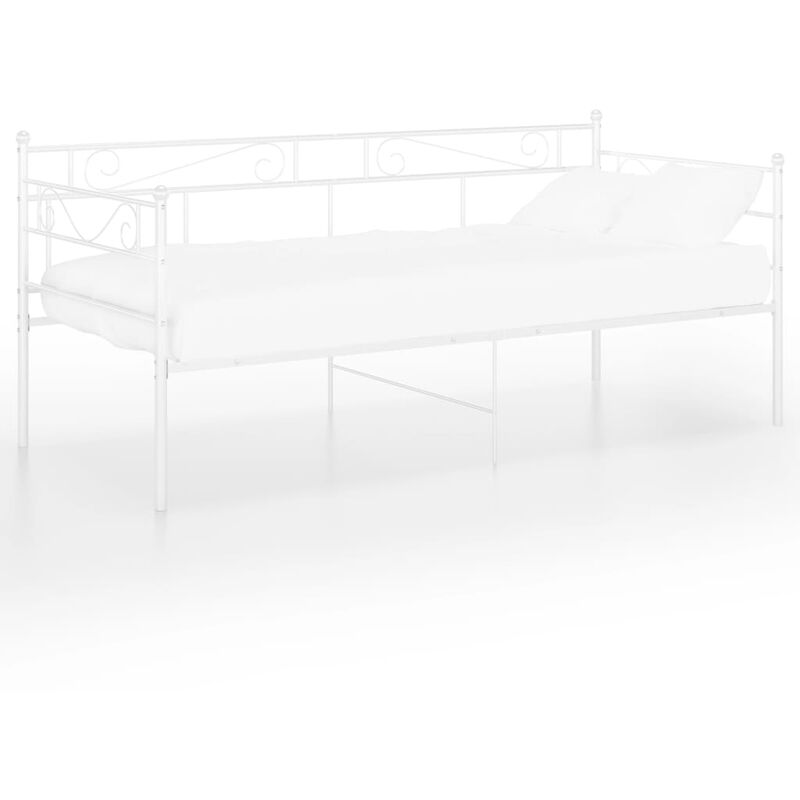 

Estructura de sofá cama de metal blanco 90x200 cm