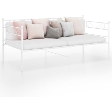 Estructura de sofá cama de metal blanco 90x200 cm