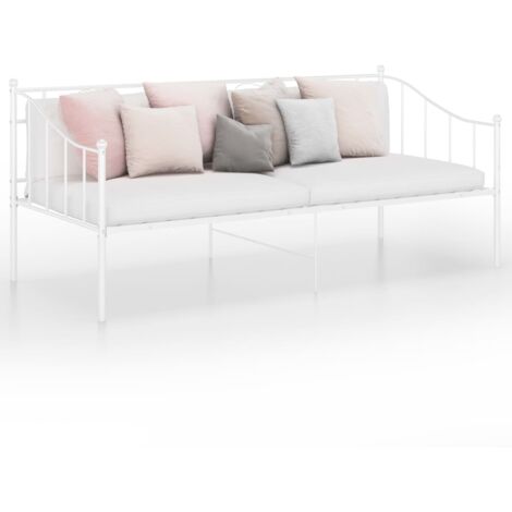 Estructura de sofá cama de metal blanco 90x200 cm