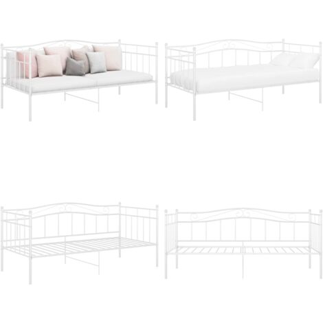 Estructura de sofá cama sin colchón metal blanco 90x200 cm - Estructura de cama - Cama sin colchón