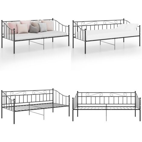Estructura de sofá cama sin colchón metal negro 90x200 cm - Estructura de sofá cama - Sofá cama sin colchón