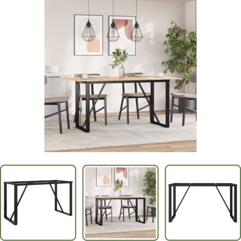 Estructura en forma de O -  Patas de mesa de comedor estructura O acero 120x60x73 cm