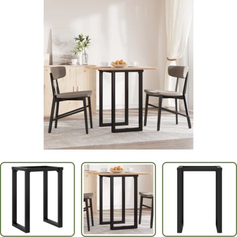 Estructura en forma de O -  Patas de mesa de comedor estructura O acero 60x50x73 cm