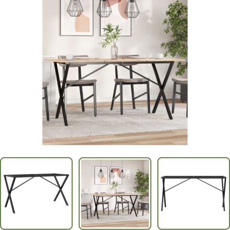 Estructura en X -  Patas de mesa de comedor estructura X acero 120x60x73 cm