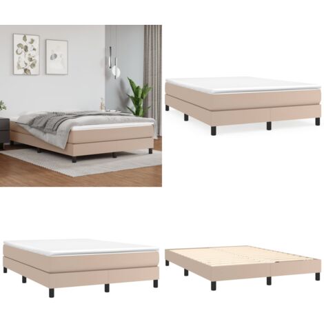 Estructura Estructura de cama con somier cuero sintético capuchino 140x200cm - Estructura de cama - Cuero sintético