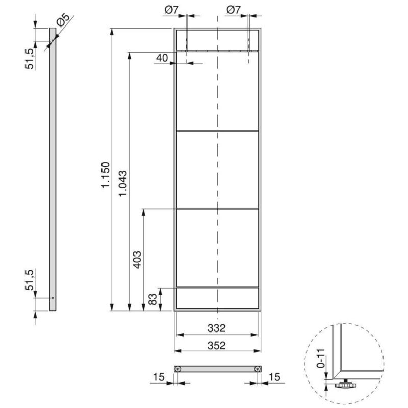 

Estructura para estantería Lader, Altura 1150 mm, Acero, Pintado negro