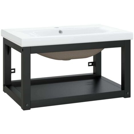 Estructura para lavabo de baño lavabo empotrado 59 x 38 x 31 cm hierro negro 020006784
