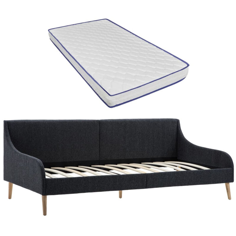 

Estructura sofa cama con colchon viscoelastico tela gris oscuro