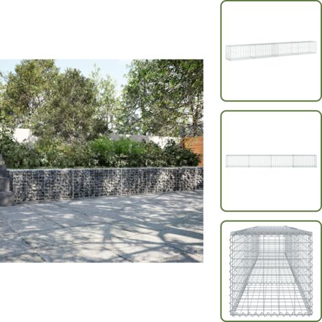 Estructuras de gaviones - vidaXL Cesta de gaviones con cubierta hierro galvanizado 400x50x50 cm - Cestas para jardín