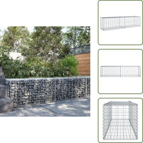 Estructuras decorativas - vidaXL Cesta de gaviones con cubierta hierro galvanizado 200x50x50 cm - Alambre galvanizado