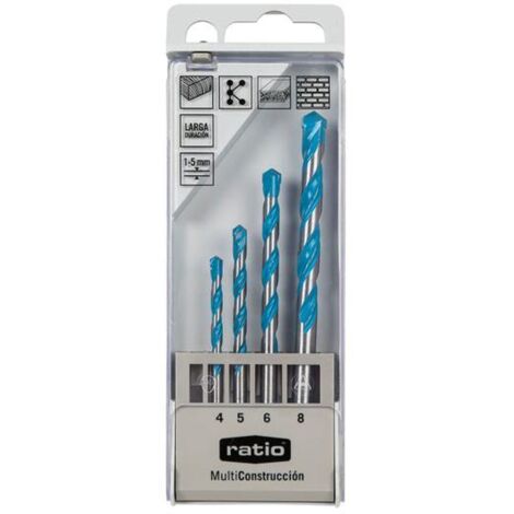 Estuche 4 brocas RATIO Multiconstrucción - talla