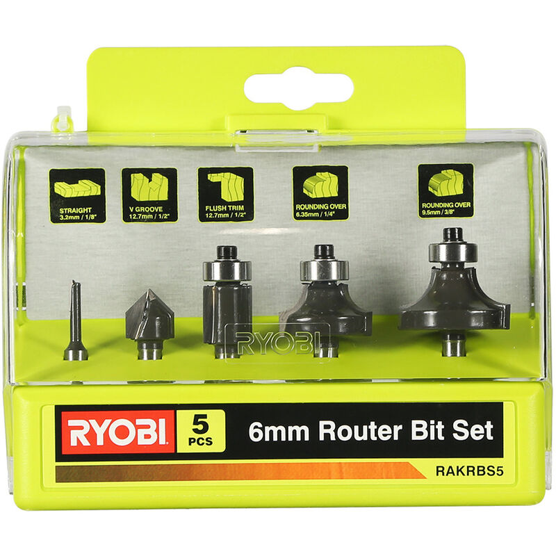 

Ryobi - Kit 5 piezas fresas de 6 mm