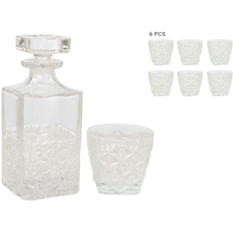 Estuche 6 Copas 200Ml+Botella 480Ml Vidrio