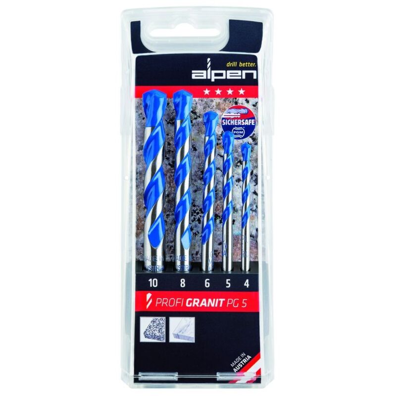 

Estuche brocas granito 5 piezas - Alpen