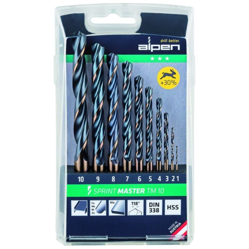 

Estuche brocas alpen hss sprint master 10 piezas