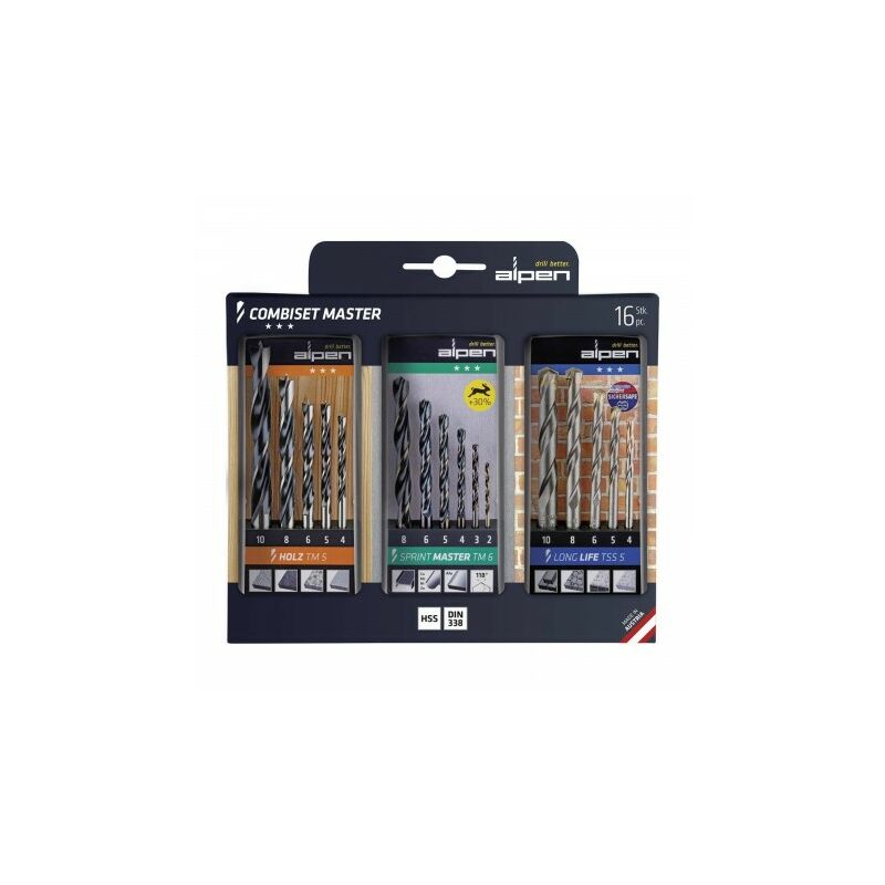 

Estuche brocas kombiset 16 piezas - Alpen