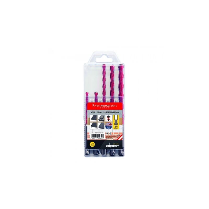 

Estuche brocas multiusos sds plus 5 piezas - Alpen