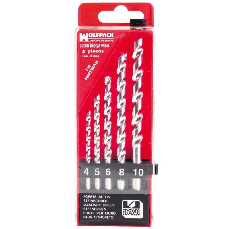 

Estuche brocas widia profesional 5 piezas - Wolfpack
