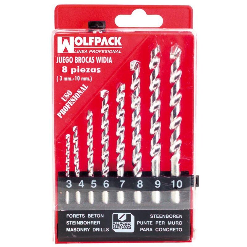 

Estuche brocas widia profesional 8 piezas - Wolfpack