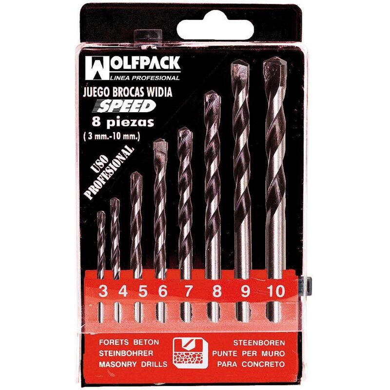 

Estuche brocas widia profesional speed 8 piezas - Wolfpack